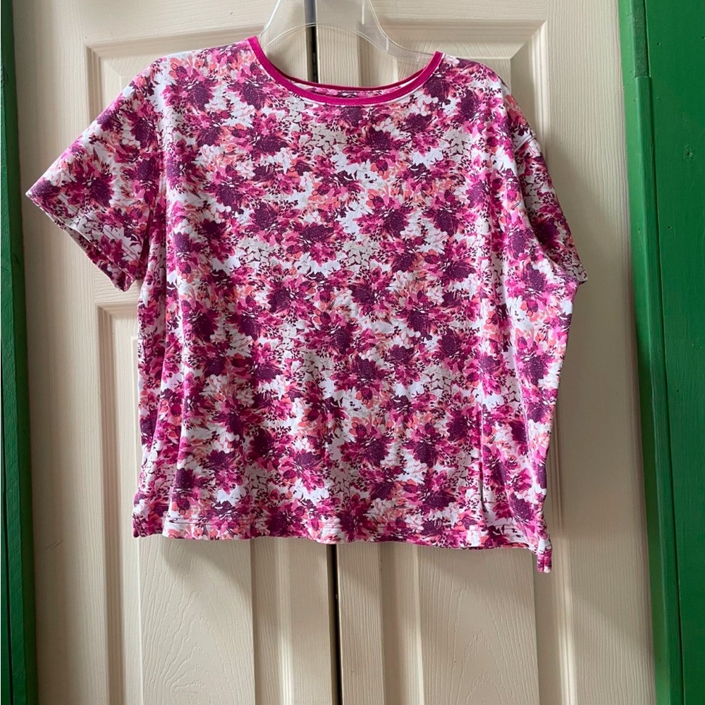 Kim Rogers Pink and White Cotton Tee